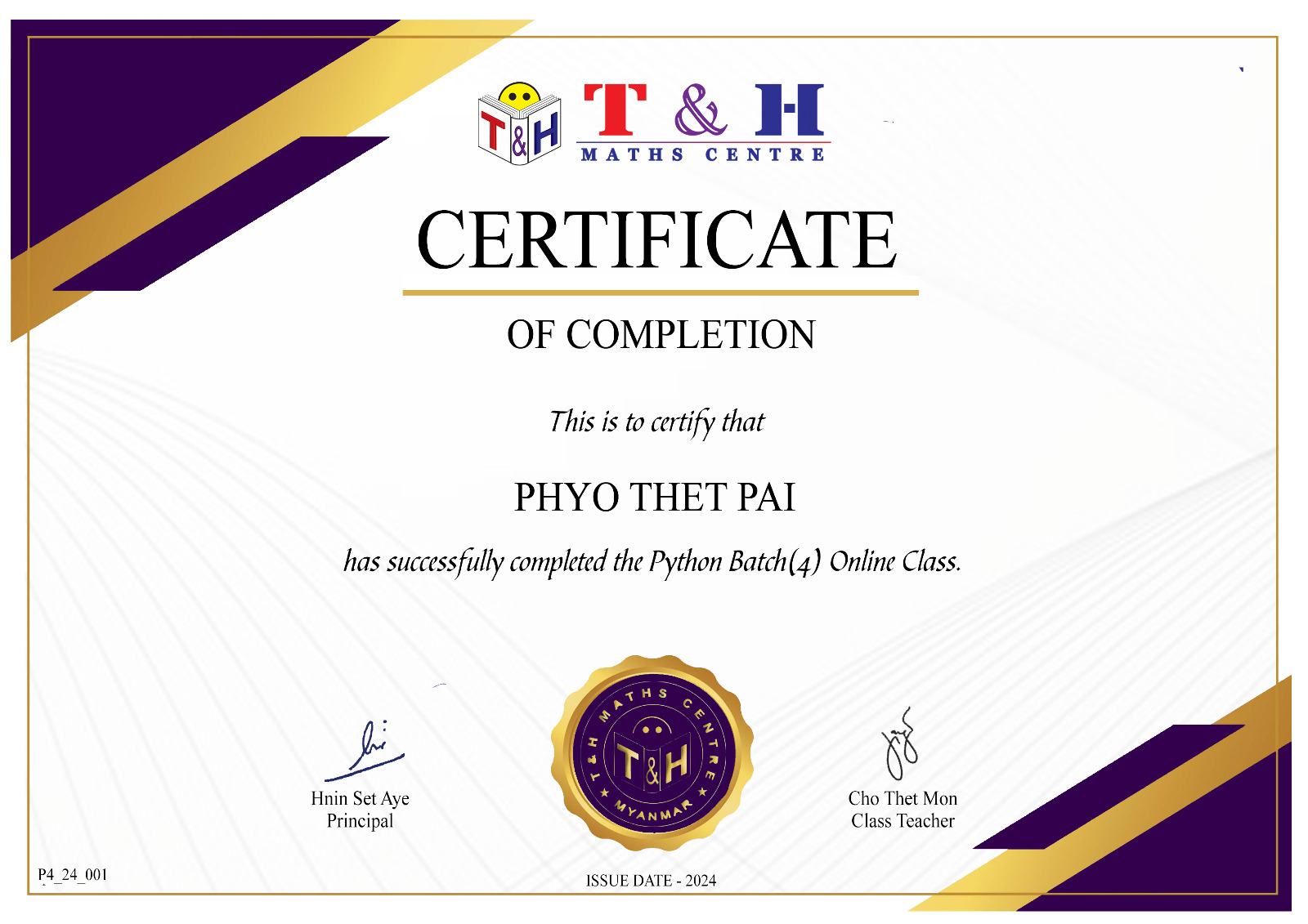 T and H Python Online Class